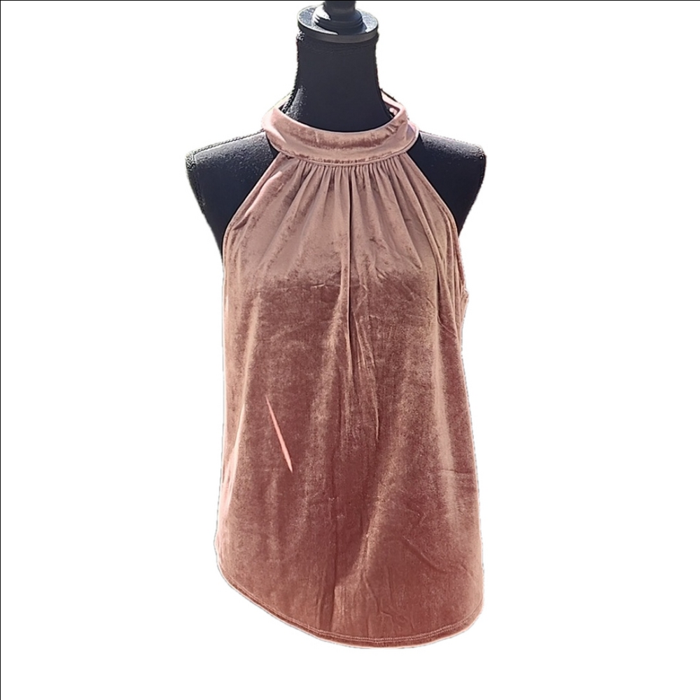 Gibson velvet tie neck top